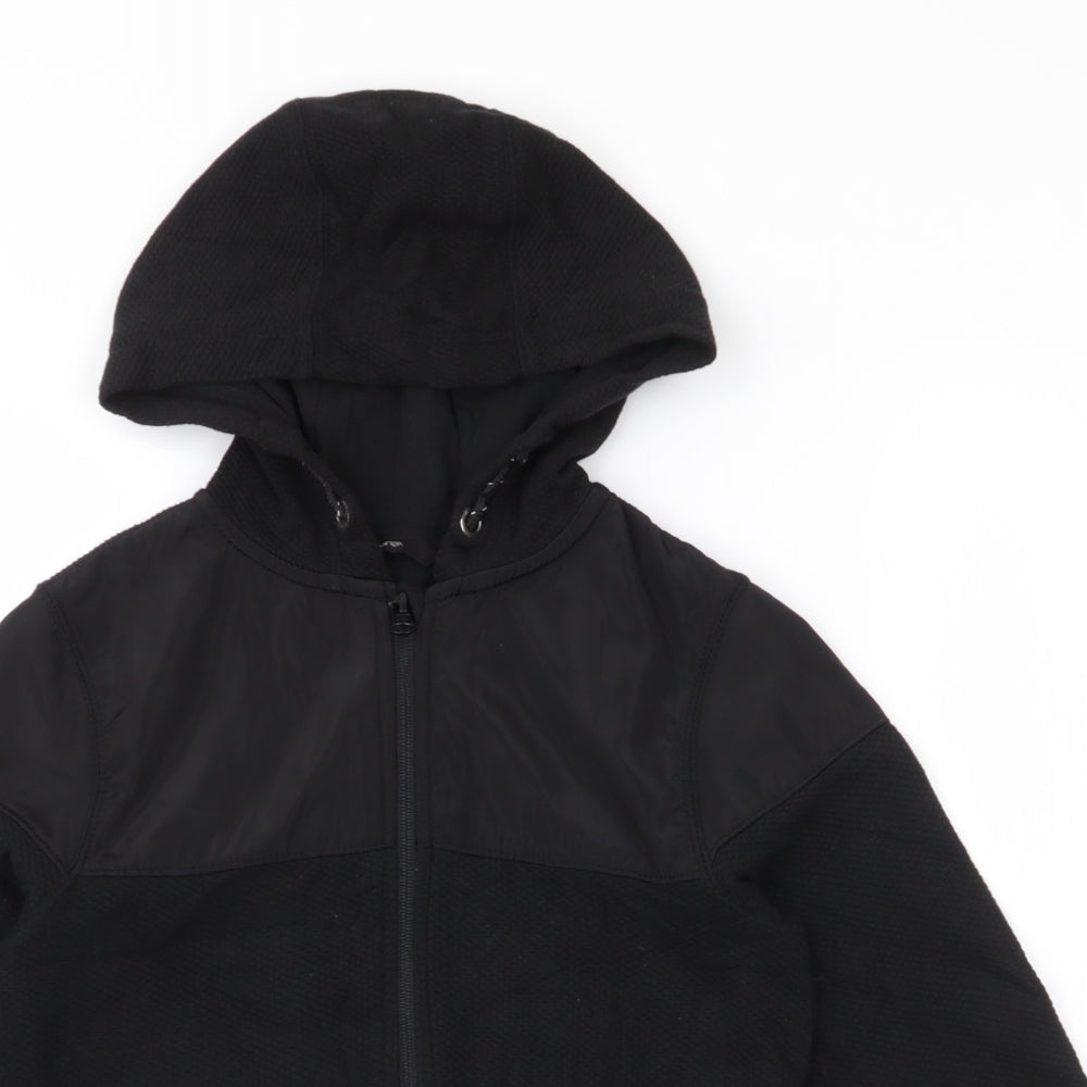 George Boys Black  Cotton Full Zip Hoodie Size 8-9 Years  Zip