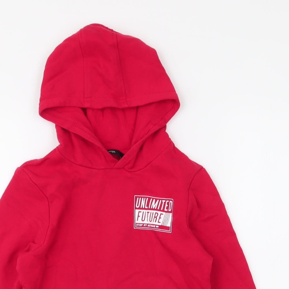 George Boys Red  Cotton Pullover Hoodie Size 6-7 Years  Pullover