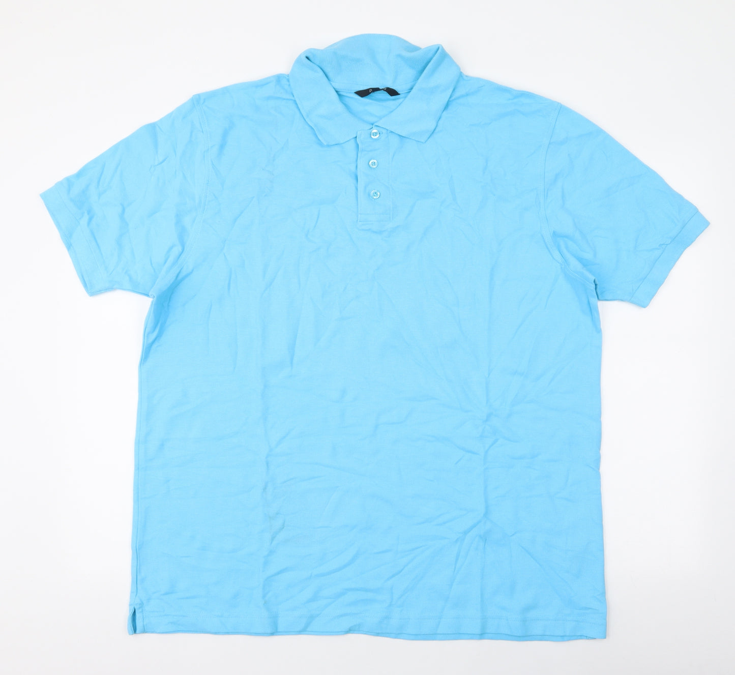 dunnes Mens Blue  100% Cotton  Polo Size XL Collared Button