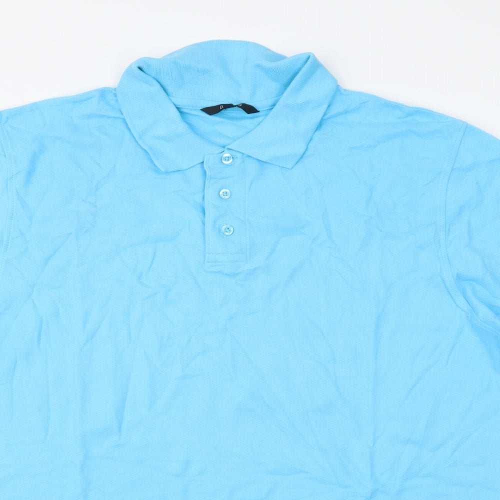 dunnes Mens Blue  100% Cotton  Polo Size XL Collared Button