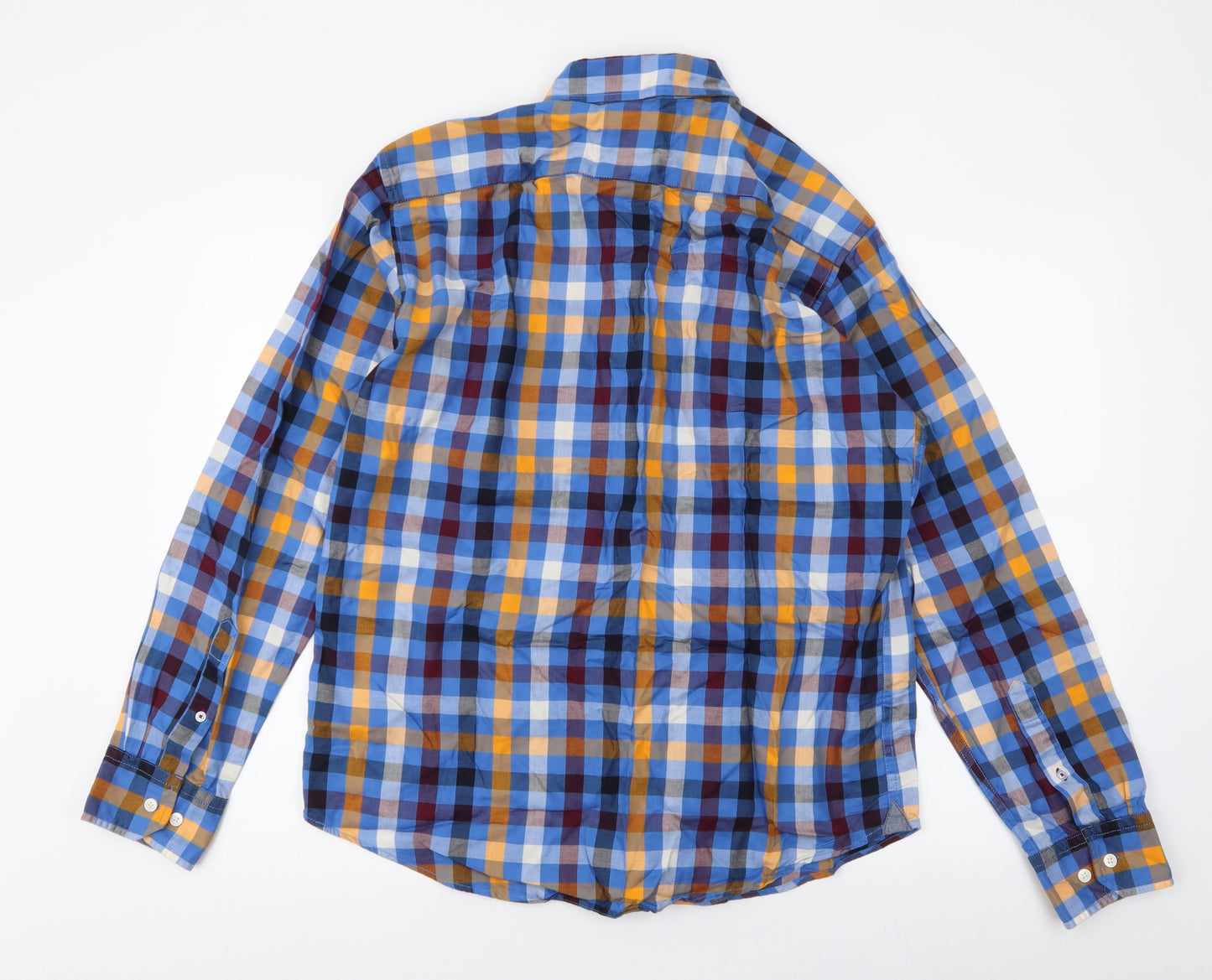 Blue Harbour  Mens Multicoloured Plaid Cotton  Button-Up Size M Collared Button