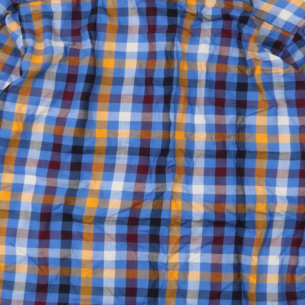 Blue Harbour  Mens Multicoloured Plaid Cotton  Button-Up Size M Collared Button