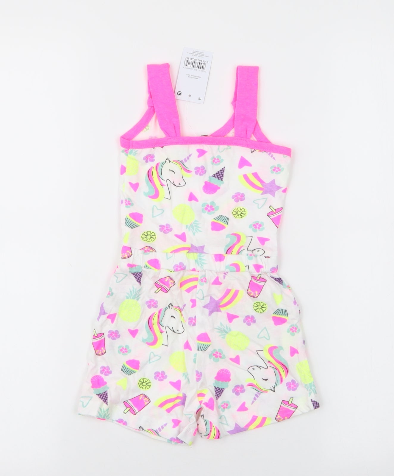 pep & co Girls Multicoloured Floral 100% Cotton Romper One-Piece Size 12-18 Months  Pullover