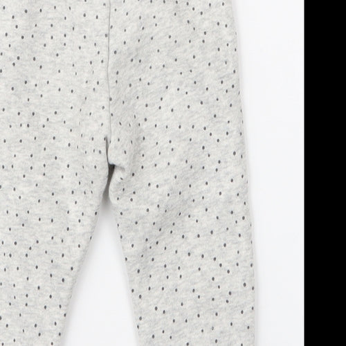 Primark Girls Grey Polka Dot Cotton Jogger Trousers Size 9-12 Months  Pullover