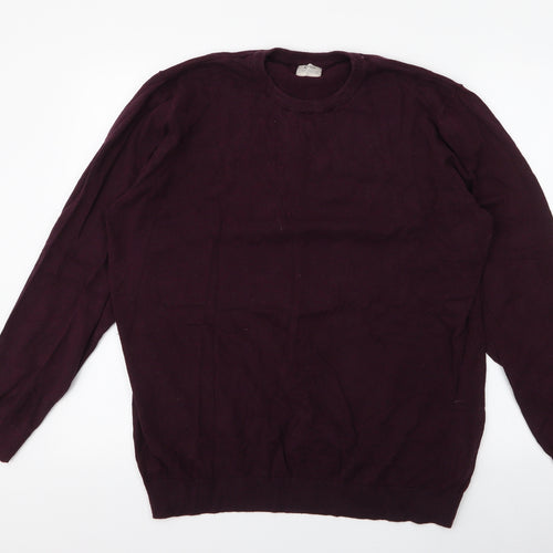 Matalan Mens Purple Round Neck  Cotton Pullover Jumper Size XL