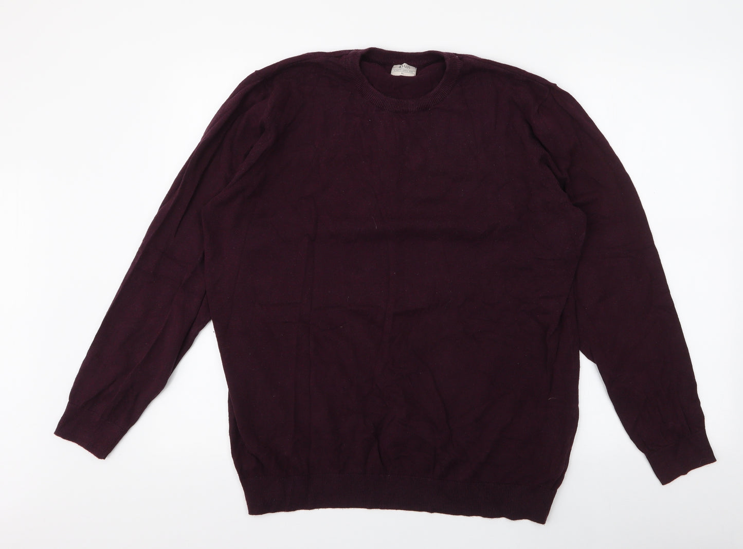 Matalan Mens Purple Round Neck  Cotton Pullover Jumper Size XL