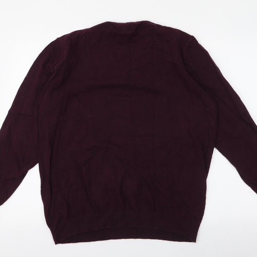 Matalan Mens Purple Round Neck  Cotton Pullover Jumper Size XL
