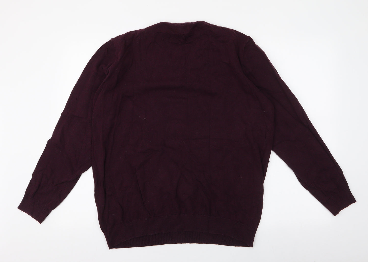 Matalan Mens Purple Round Neck  Cotton Pullover Jumper Size XL