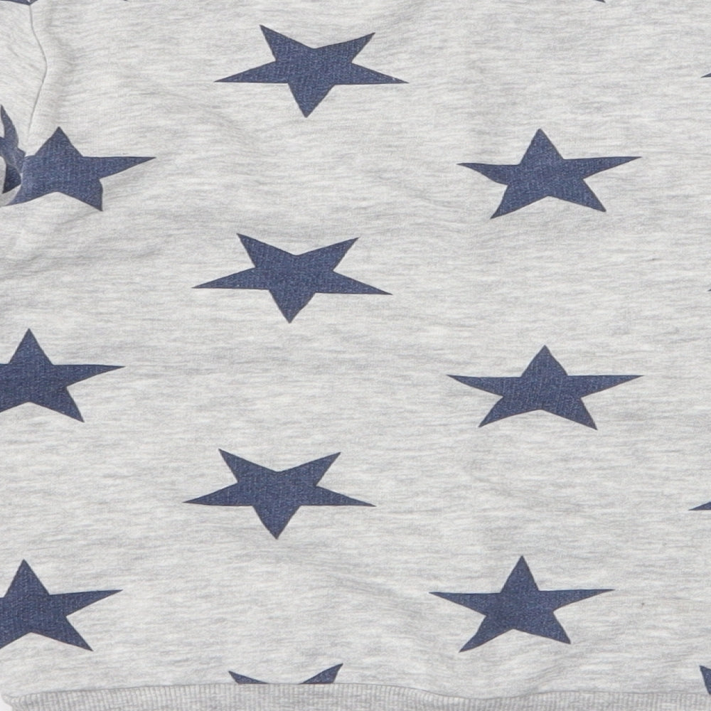 H&M Boys Grey  Cotton Pullover Sweatshirt Size 4-5 Years  Pullover - Stars