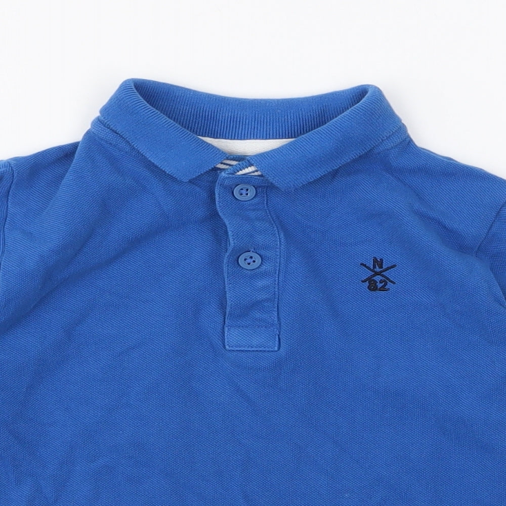 NEXT Boys Blue  100% Cotton Jersey Button-Up Size 4-5 Years Collared Button