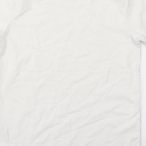 River Island  Boys White  Cotton Jersey T-Shirt Size 5-6 Years Round Neck Pullover