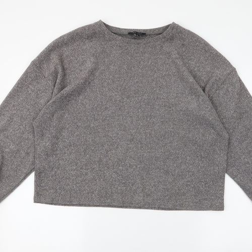 New Look Womens Grey Round Neck  Polyester Pullover Jumper Size L