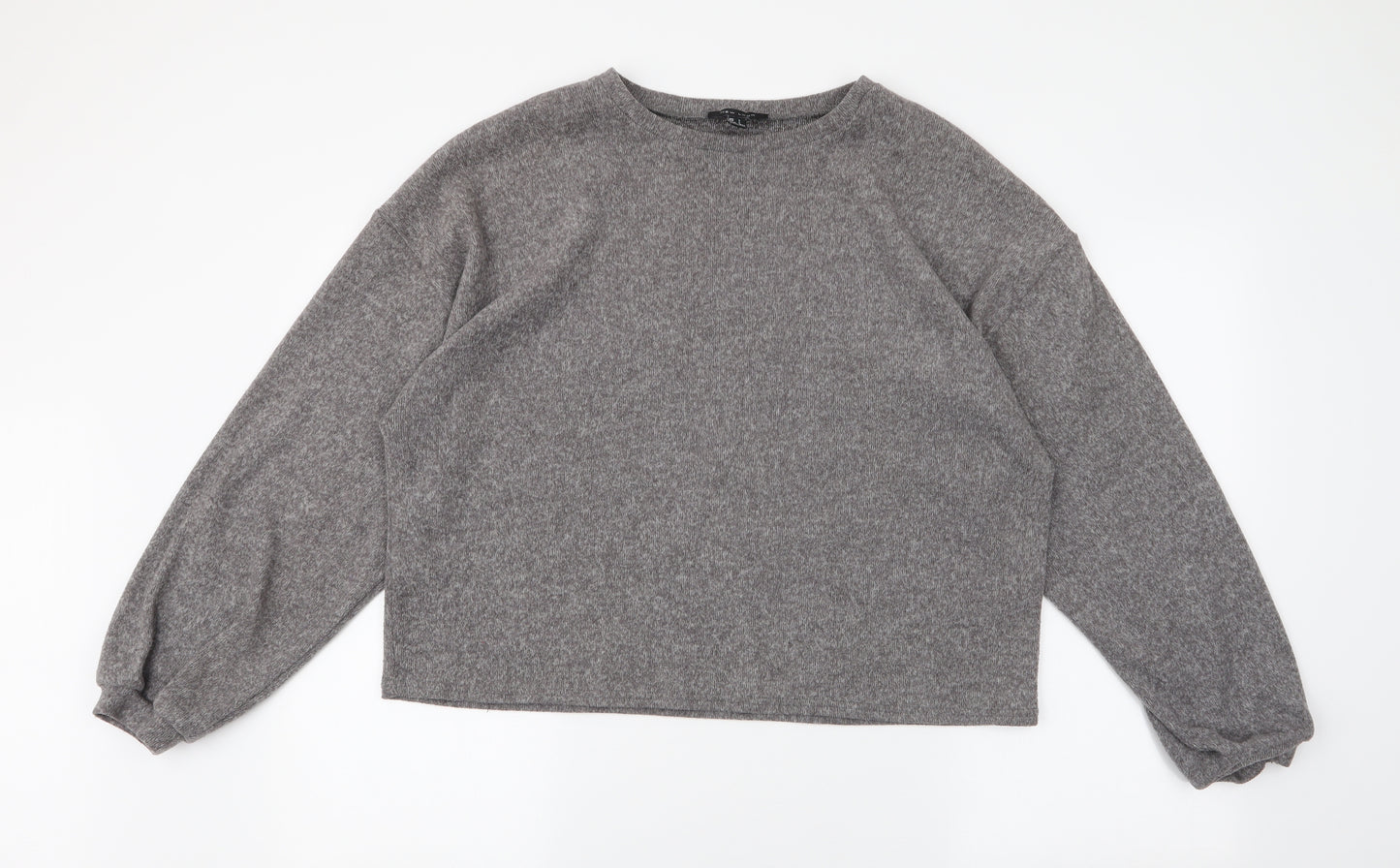 New Look Womens Grey Round Neck  Polyester Pullover Jumper Size L