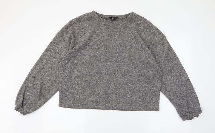 New Look Womens Grey Round Neck  Polyester Pullover Jumper Size L