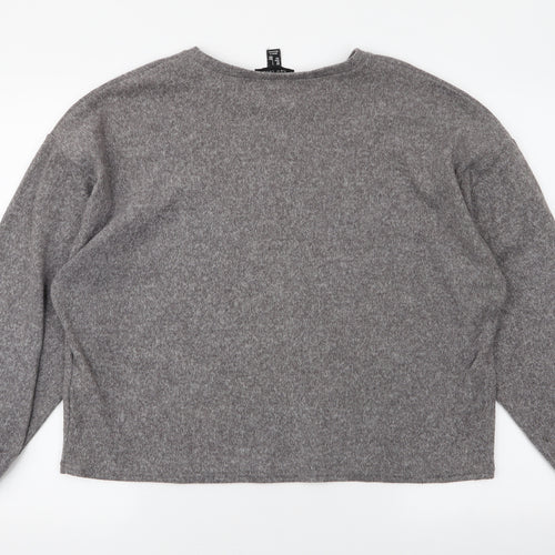 New Look Womens Grey Round Neck  Polyester Pullover Jumper Size L