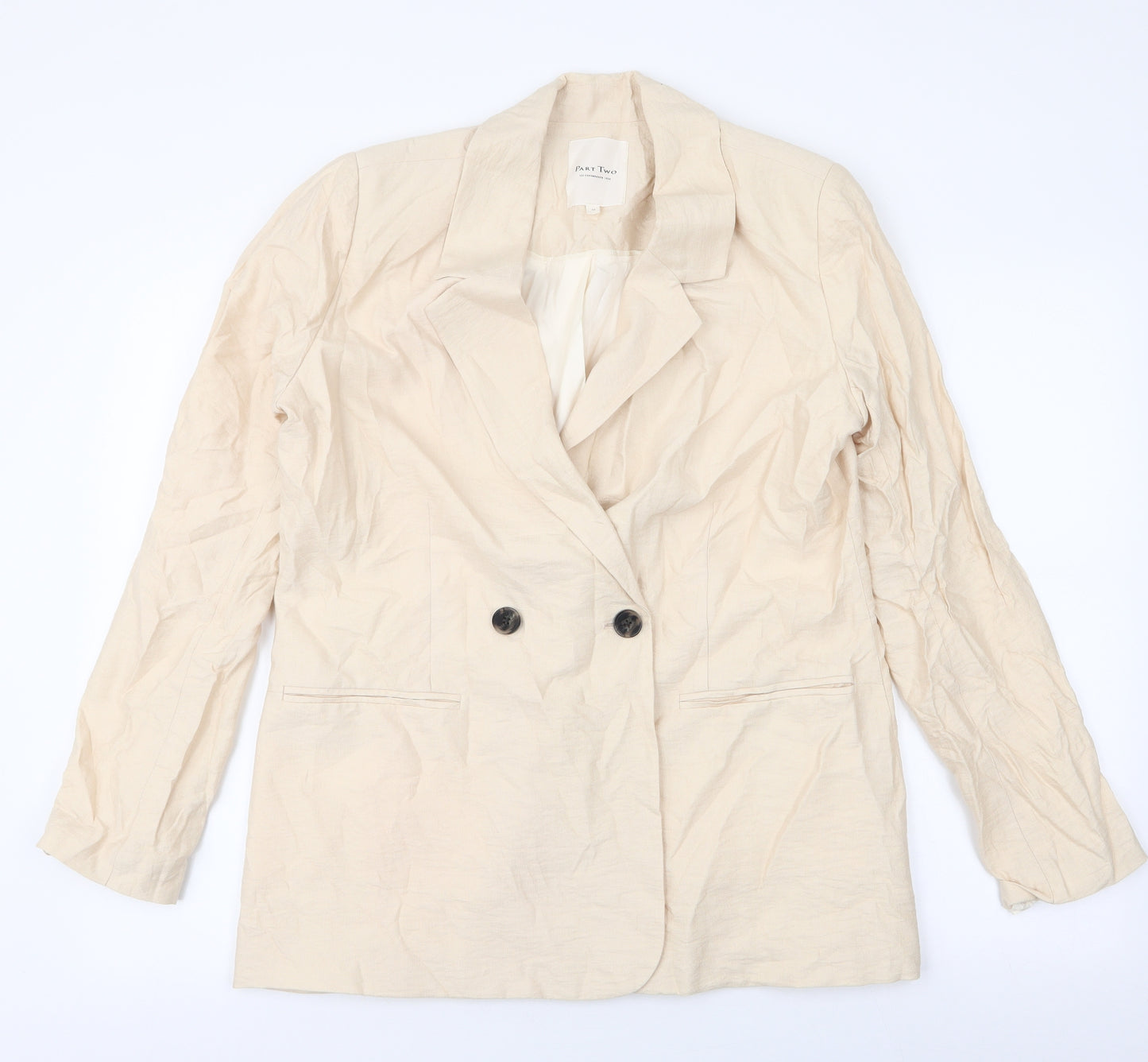 Part Two Womens Beige   Jacket  Size 10  Button