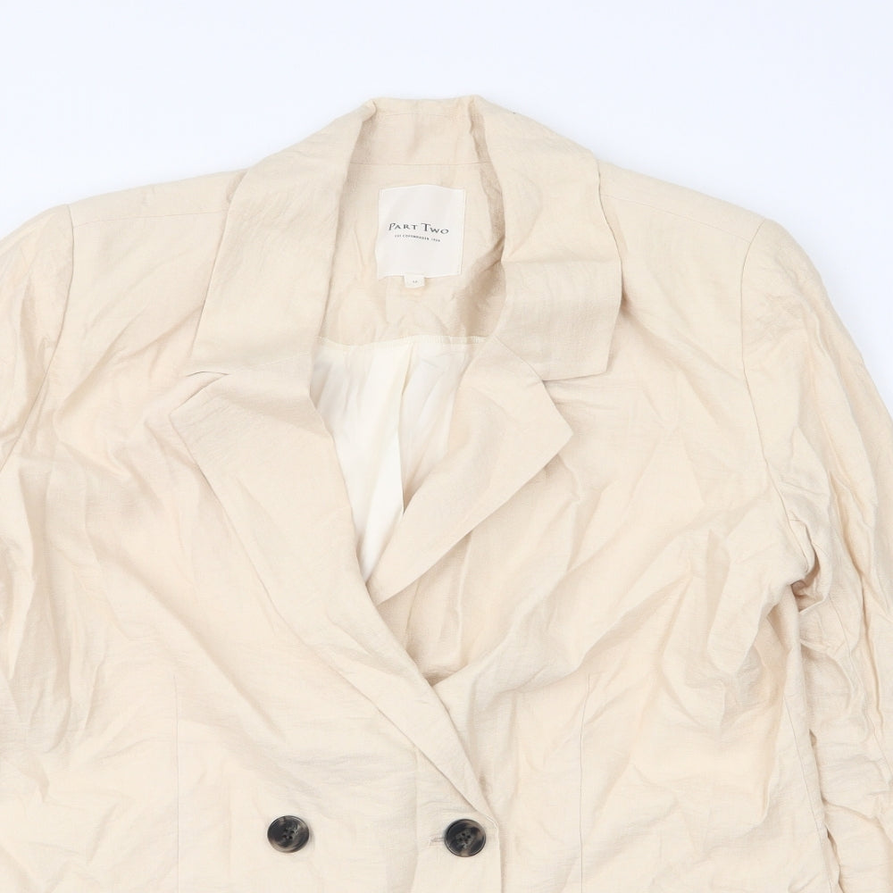 Part Two Womens Beige   Jacket  Size 10  Button