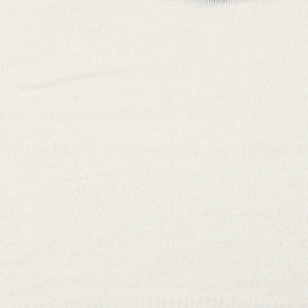 Primark Womens White Round Neck  Acrylic Pullover Jumper Size XS