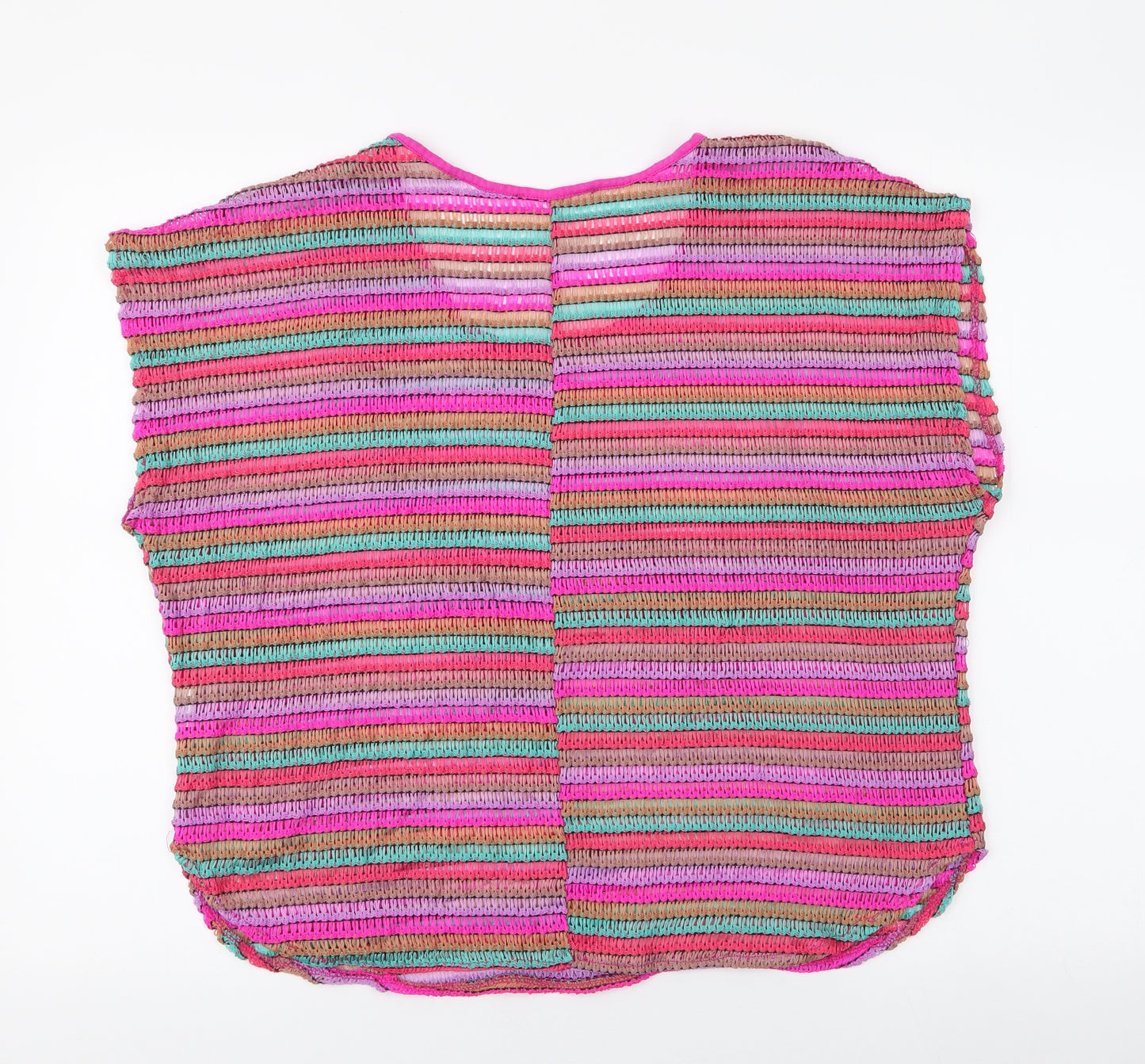 Atmosphere Womens Multicoloured Striped Polyester Basic Blouse Size 18 Round Neck