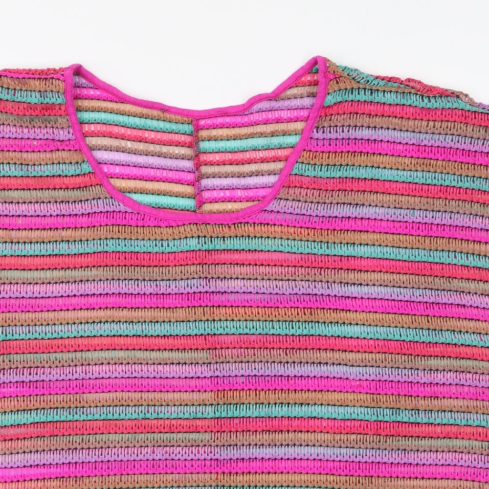 Atmosphere Womens Multicoloured Striped Polyester Basic Blouse Size 18 Round Neck
