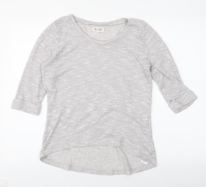 New Look Womens Grey Round Neck  Polyester Pullover Jumper Size 14
