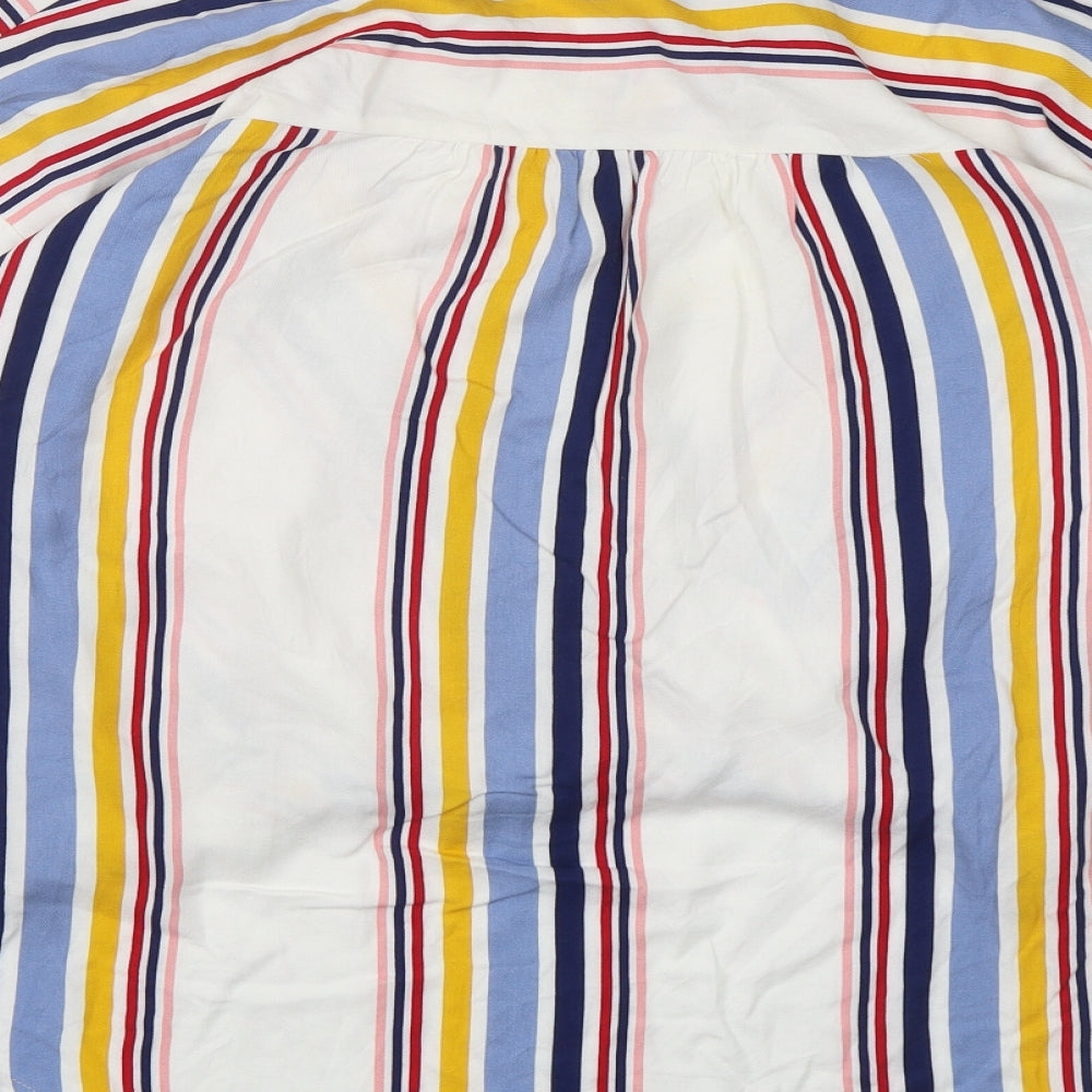 George Womens Multicoloured Striped Viscose Basic Blouse Size 14 V-Neck