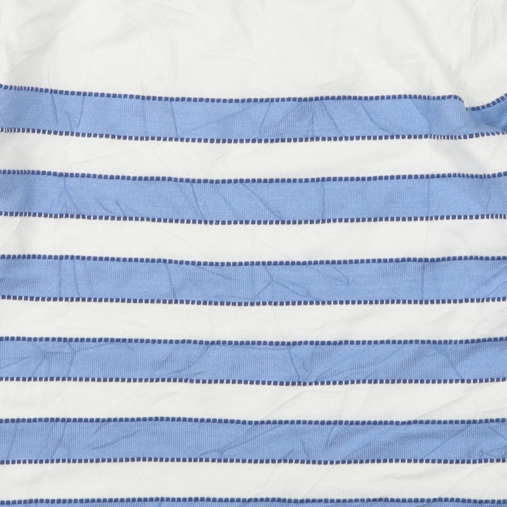 Laura Ashley Womens Multicoloured Round Neck Striped Viscose Pullover Jumper Size 14