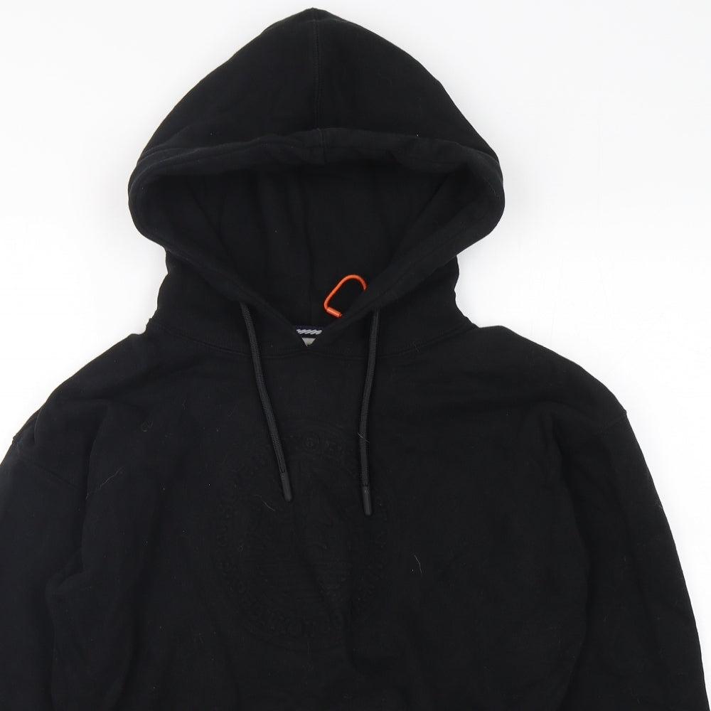 Superdry Womens Black  Cotton Pullover Hoodie Size 10  Pullover - Cropped
