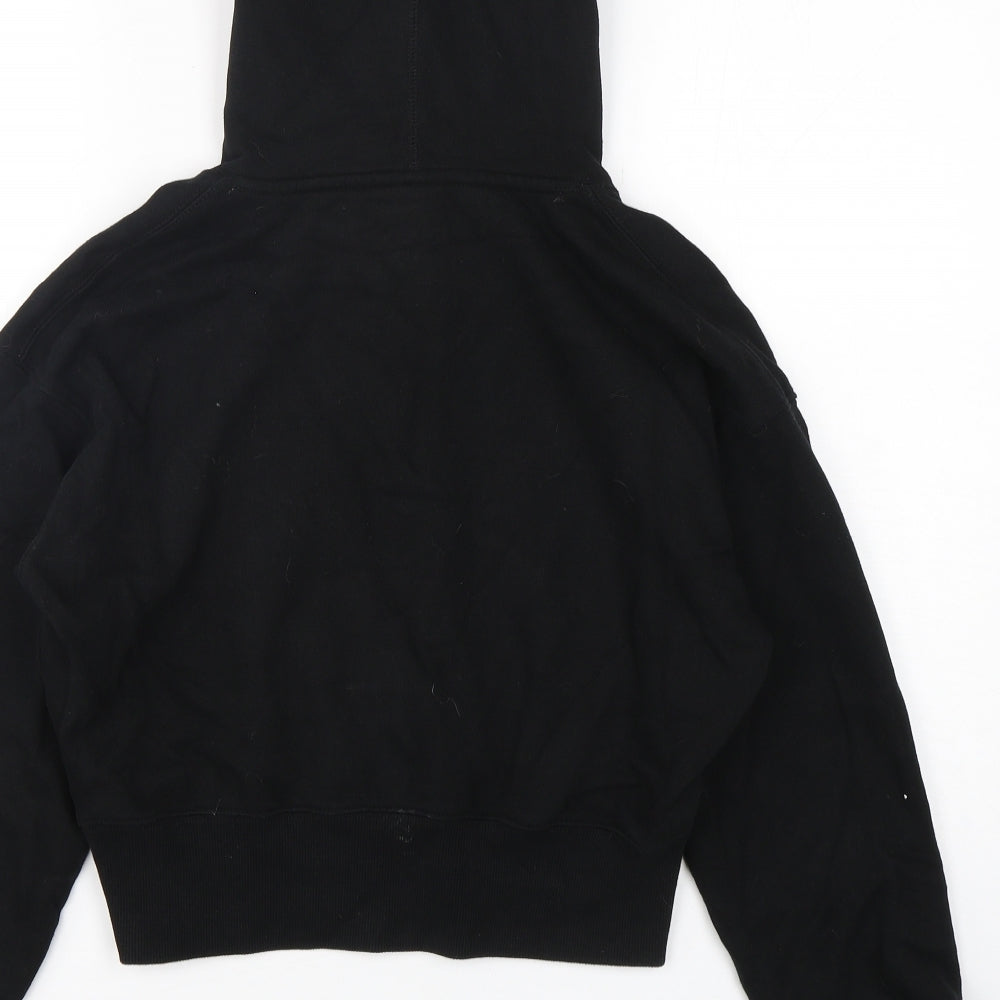 Superdry Womens Black  Cotton Pullover Hoodie Size 10  Pullover - Cropped