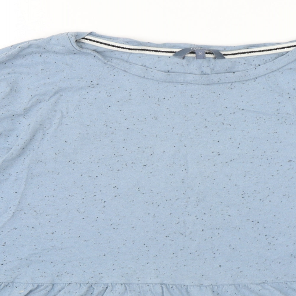 NEXT Womens Blue  Cotton Basic T-Shirt Size 20 Round Neck