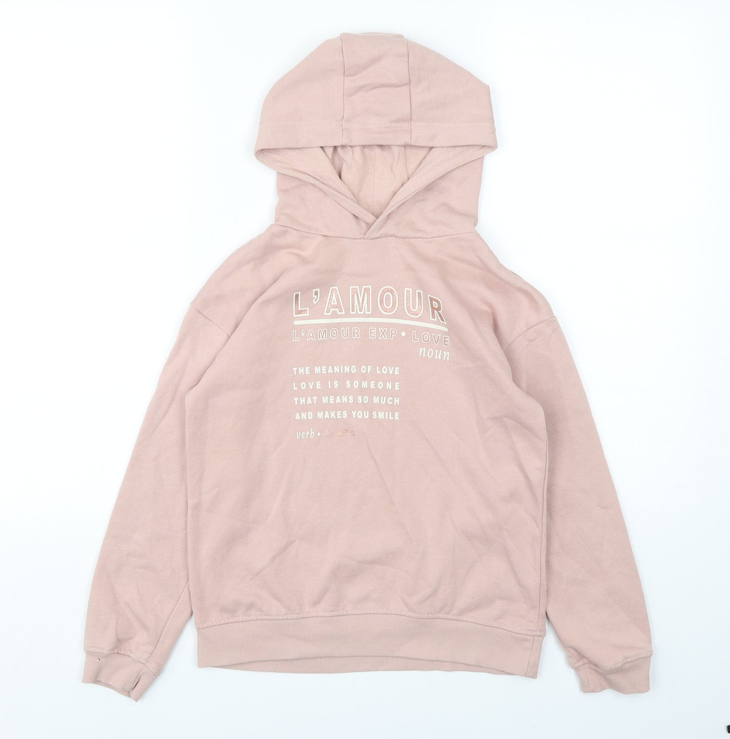 Primark Girls Pink  Polyester Pullover Hoodie Size 9-10 Years  Pullover