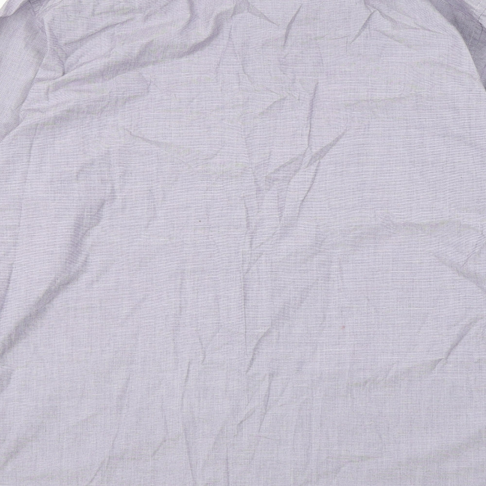 F&F Mens Blue  Cotton  Button-Up Size 16.5 Collared Button