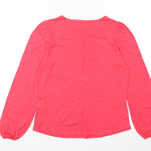 Boden  Womens Pink  Cotton Basic T-Shirt Size 10 Round Neck