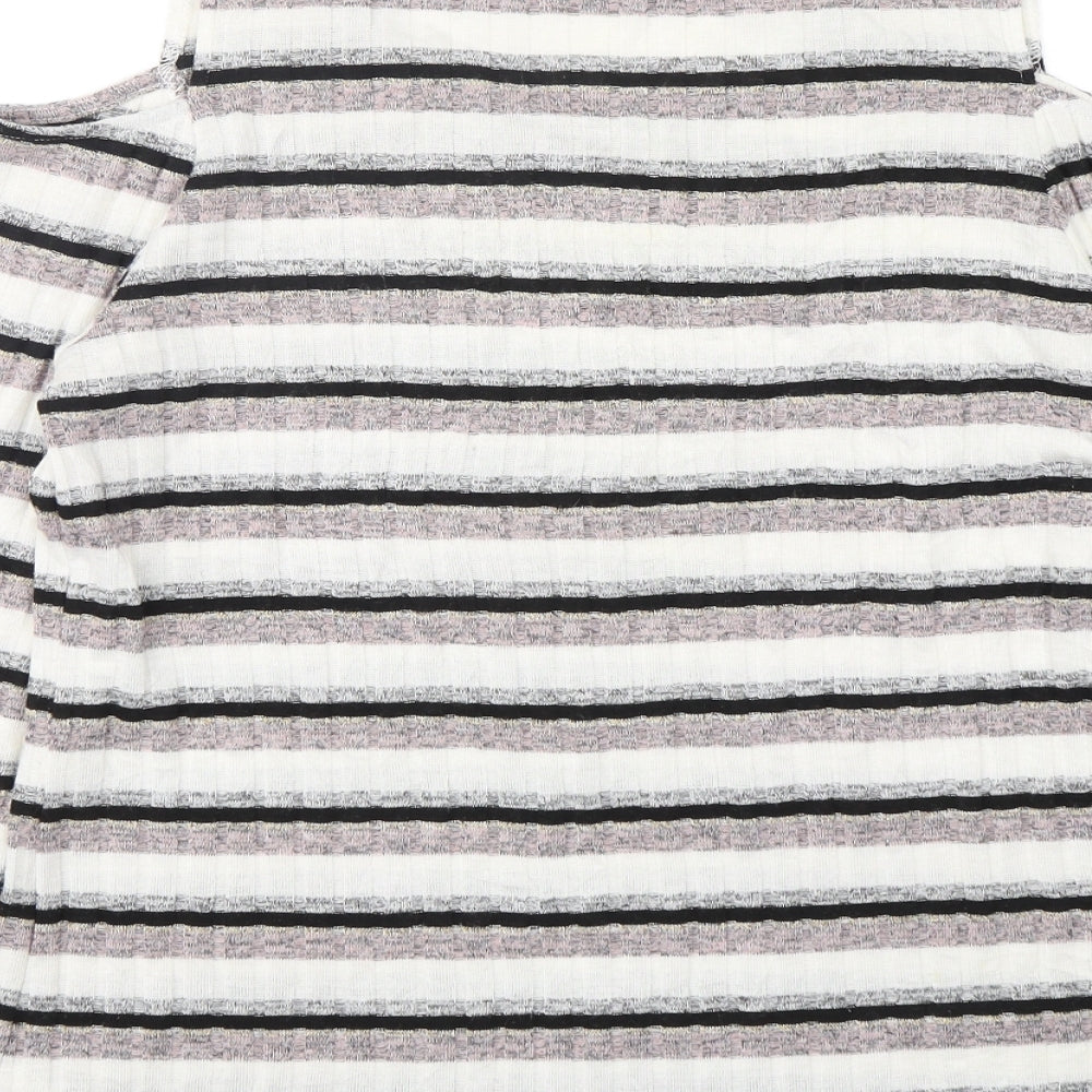 George Womens Multicoloured Round Neck Striped Polyester Pullover Jumper Size 16