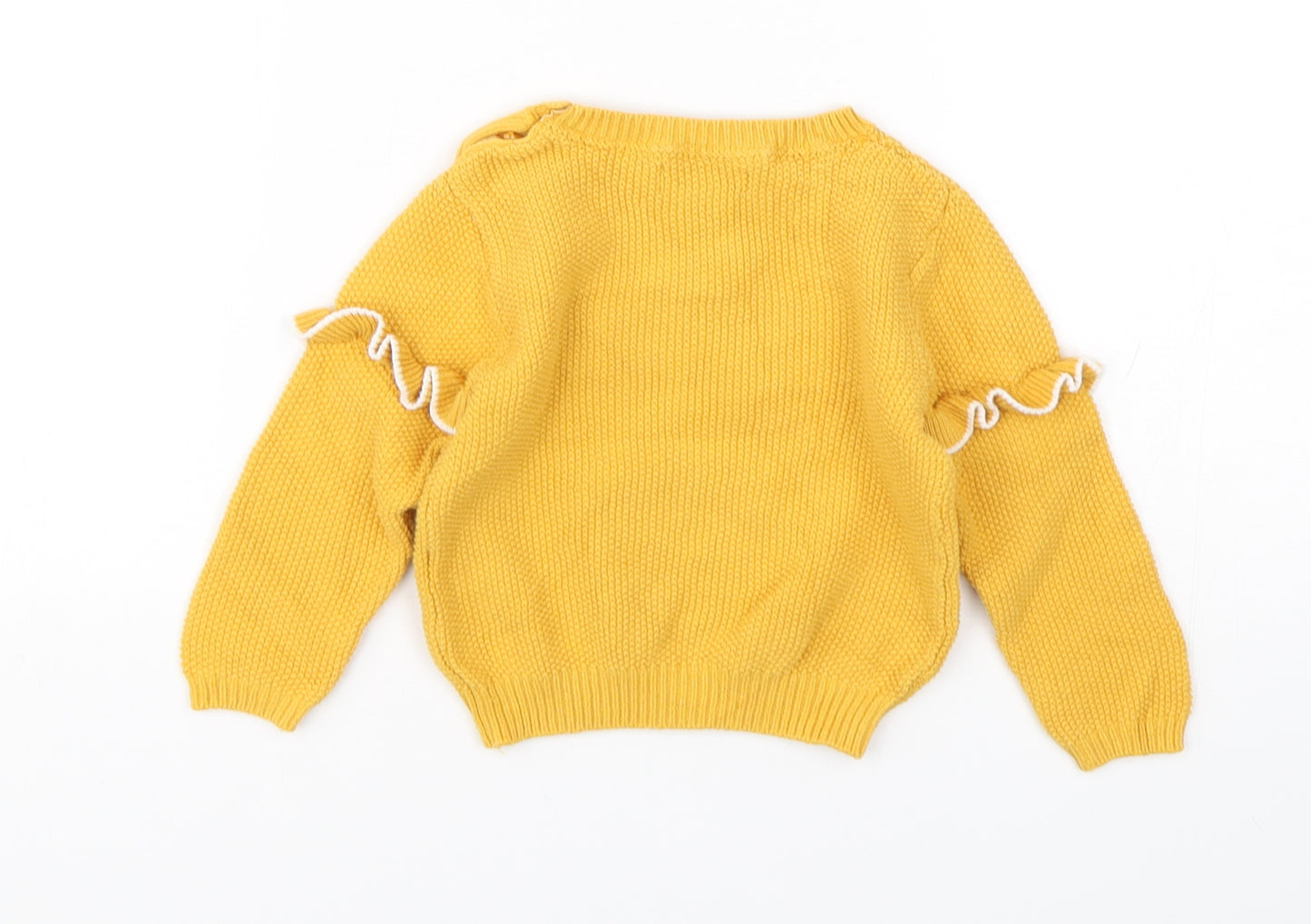 Primark Girls Yellow  Cotton Pullover Jumper Size 12-18 Months  Pullover