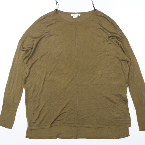 H&M Womens Green Round Neck  Acrylic Pullover Jumper Size XS