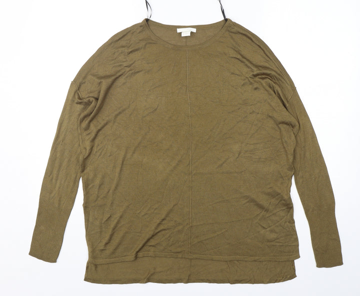 H&M Womens Green Round Neck  Acrylic Pullover Jumper Size XS