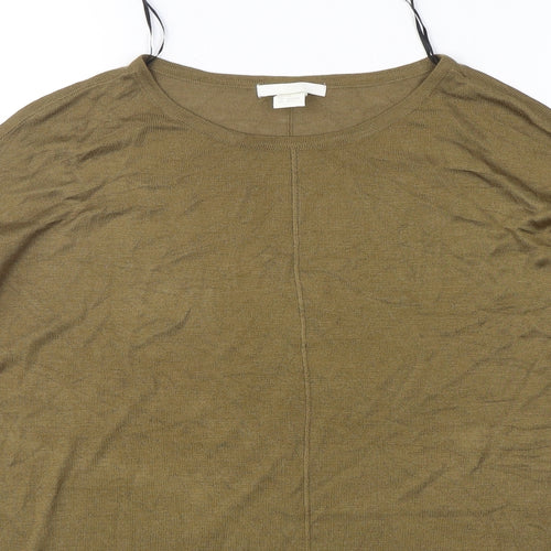 H&M Womens Green Round Neck  Acrylic Pullover Jumper Size XS