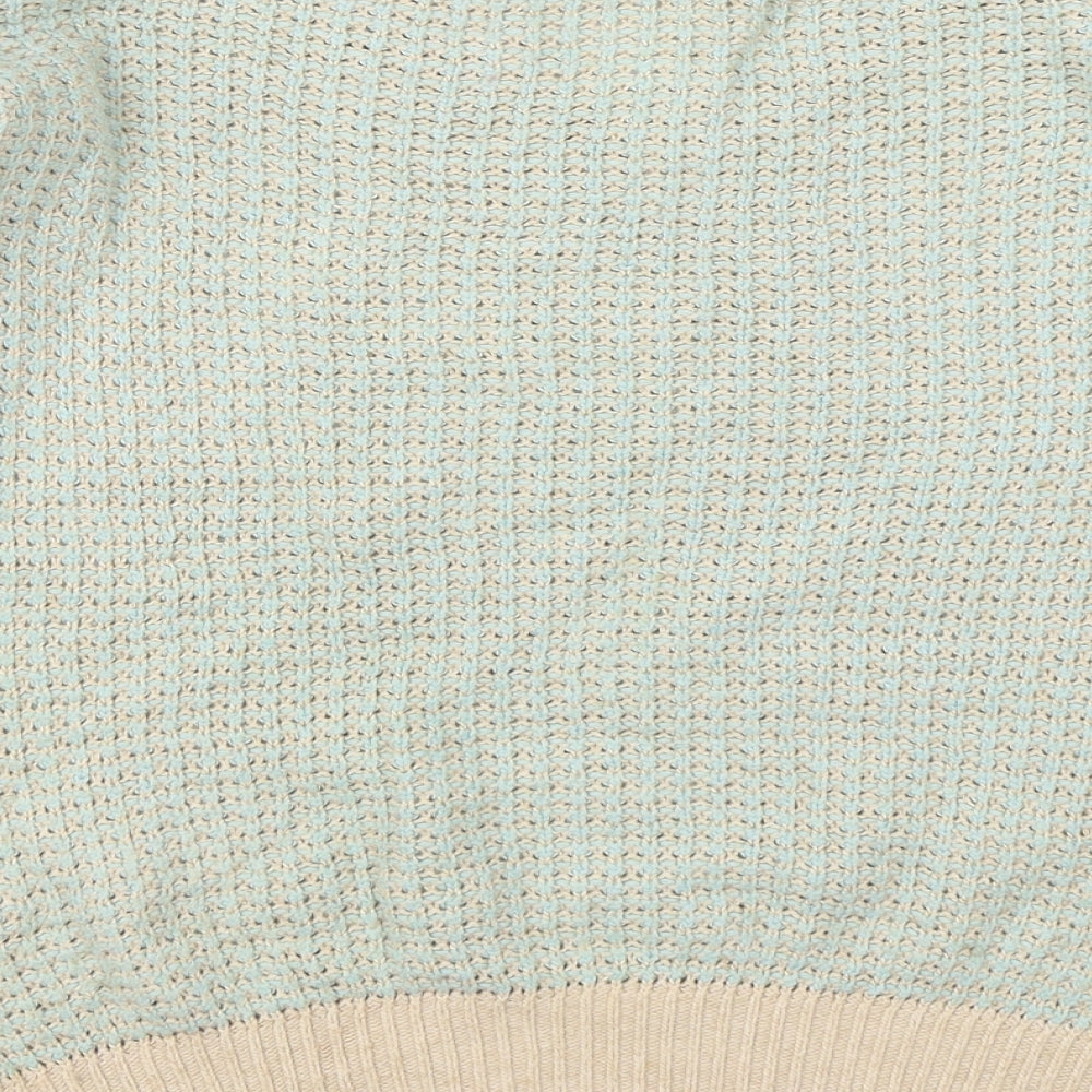 Warehouse Womens Multicoloured V-Neck  Cotton Pullover Jumper Size 6