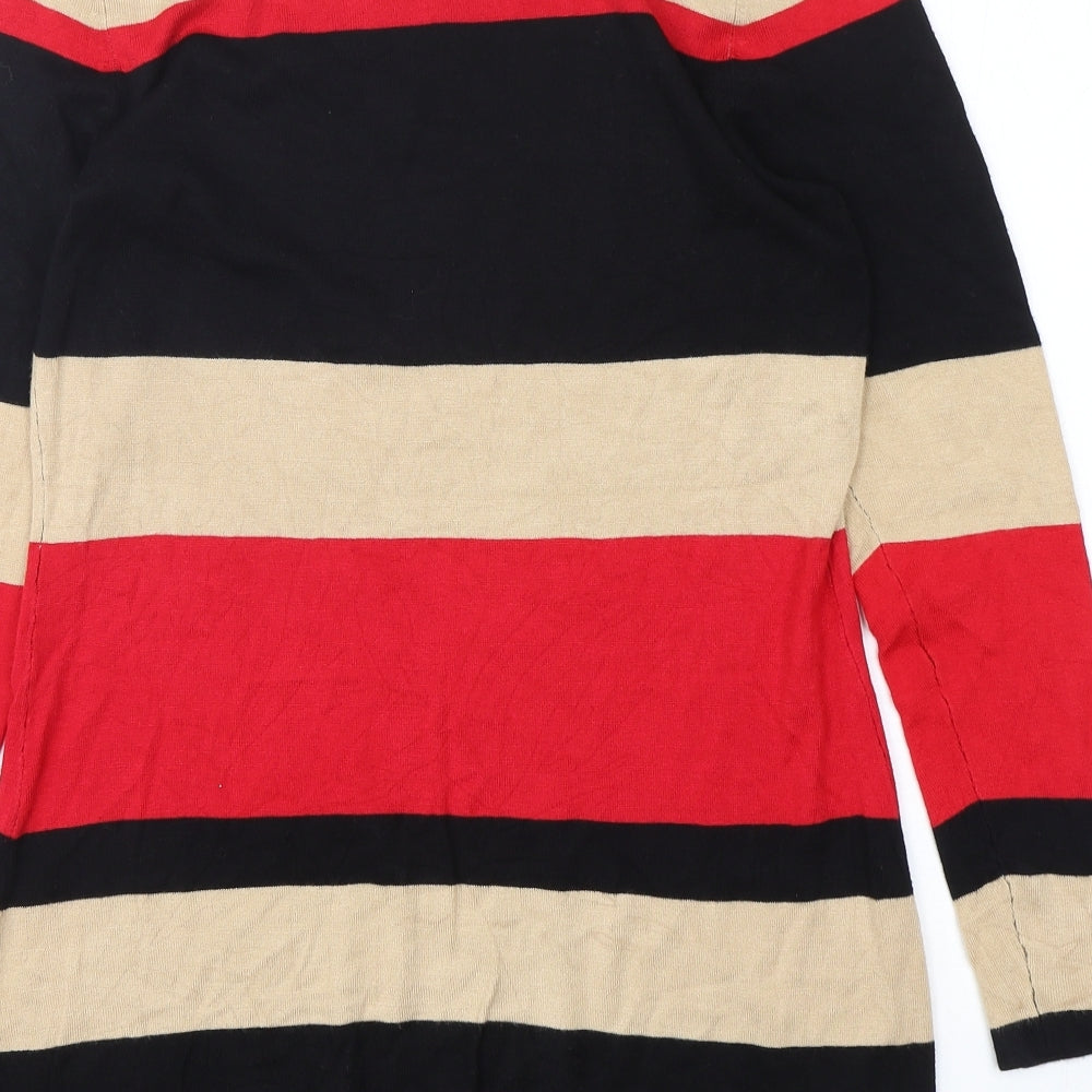 F&F Womens Multicoloured Round Neck Striped Viscose Pullover Jumper Size 16