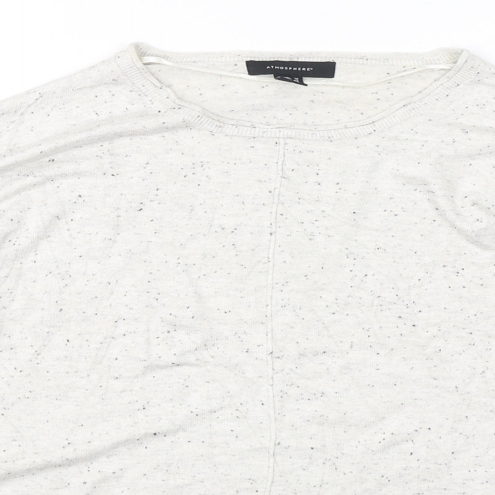 Atmosphere Womens Beige Round Neck  Viscose Pullover Jumper Size 18