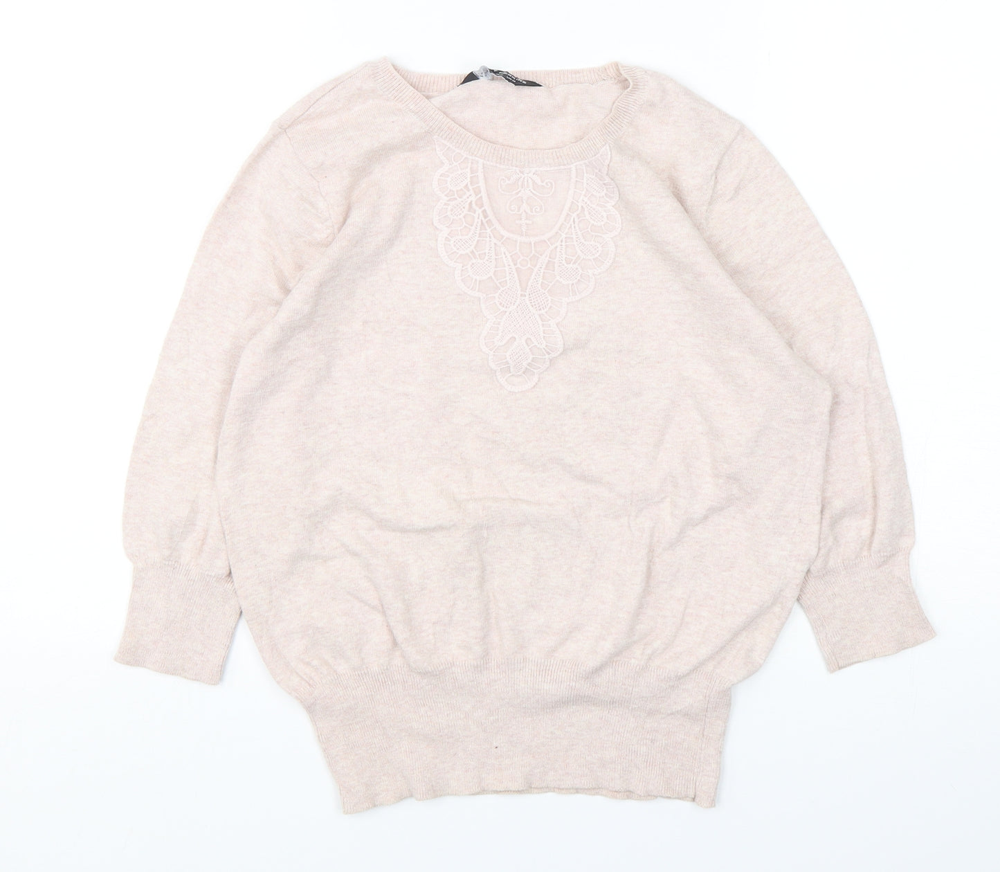 Dorothy Perkins  Womens Pink Round Neck  Cotton Pullover Jumper Size 14
