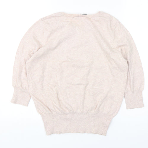 Dorothy Perkins  Womens Pink Round Neck  Cotton Pullover Jumper Size 14