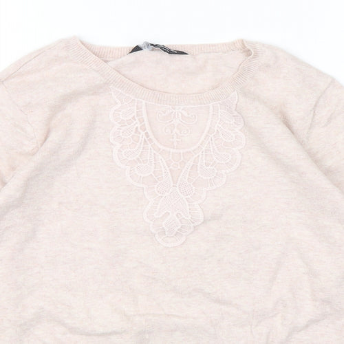 Dorothy Perkins  Womens Pink Round Neck  Cotton Pullover Jumper Size 14