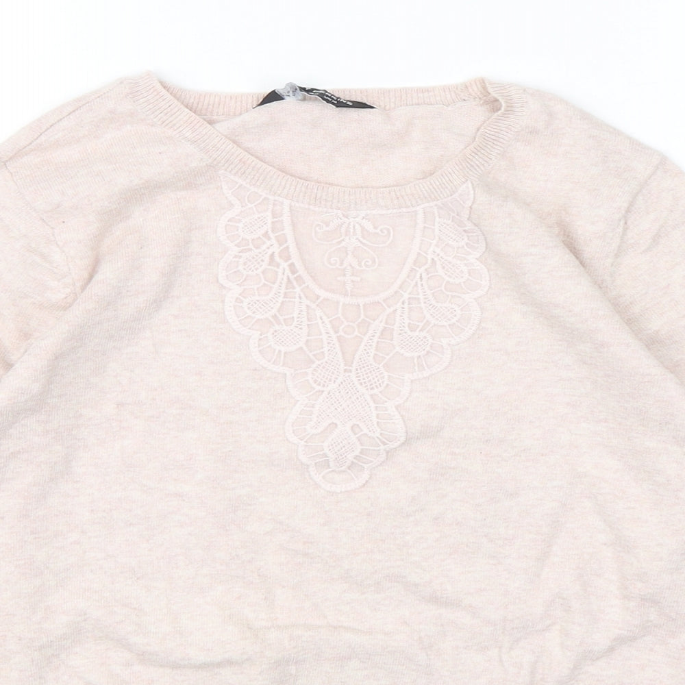 Dorothy Perkins  Womens Pink Round Neck  Cotton Pullover Jumper Size 14