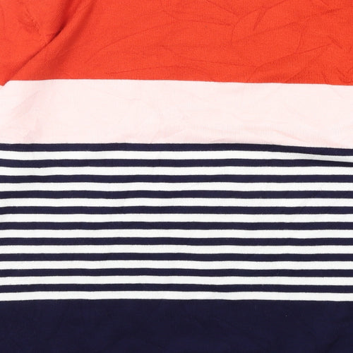 Stella Morgan Womens Multicoloured Round Neck Striped Rayon Pullover Jumper Size 12