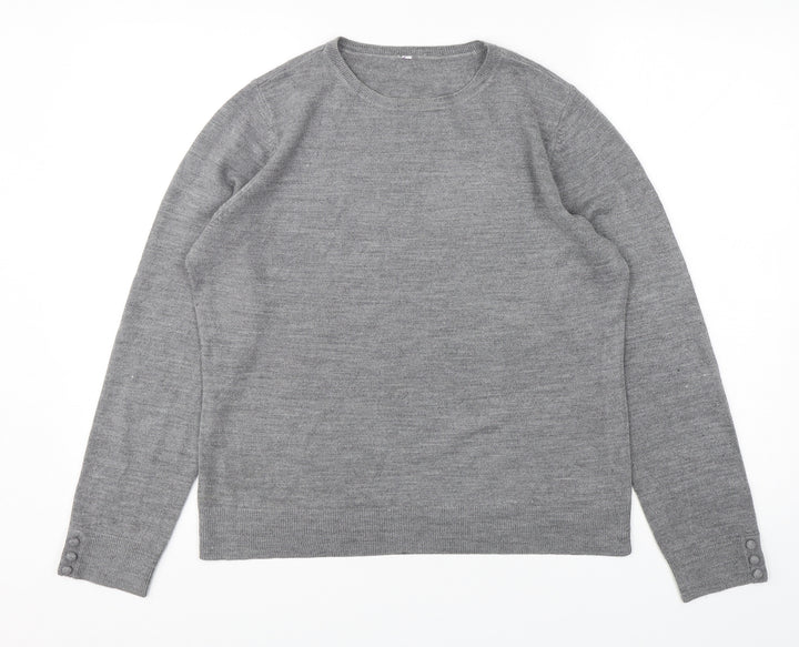BHS Womens Grey Acrylic Pullover Sweatshirt Size 14 Pullover