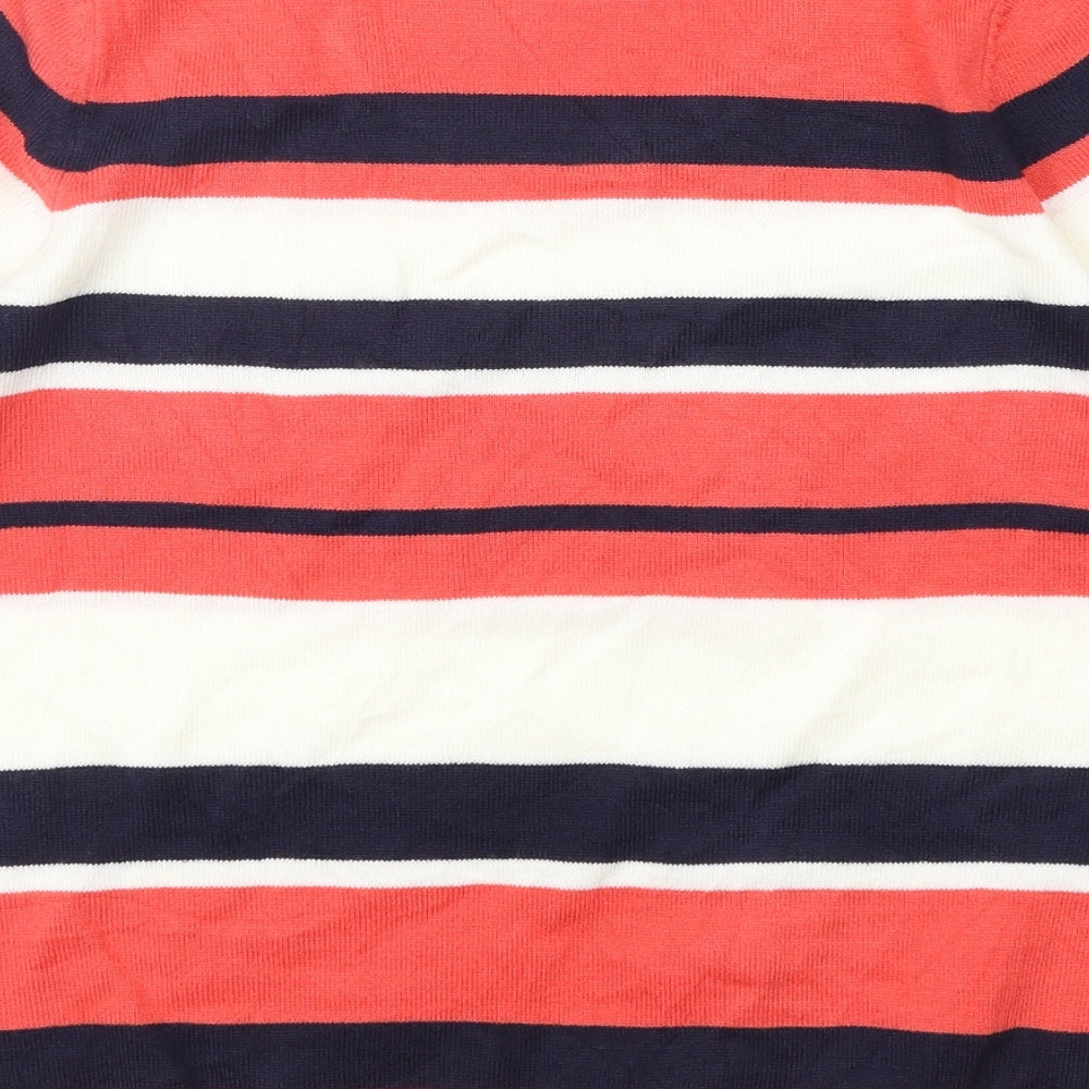 Papaya Womens Multicoloured Round Neck Striped Acrylic Pullover Jumper Size 16