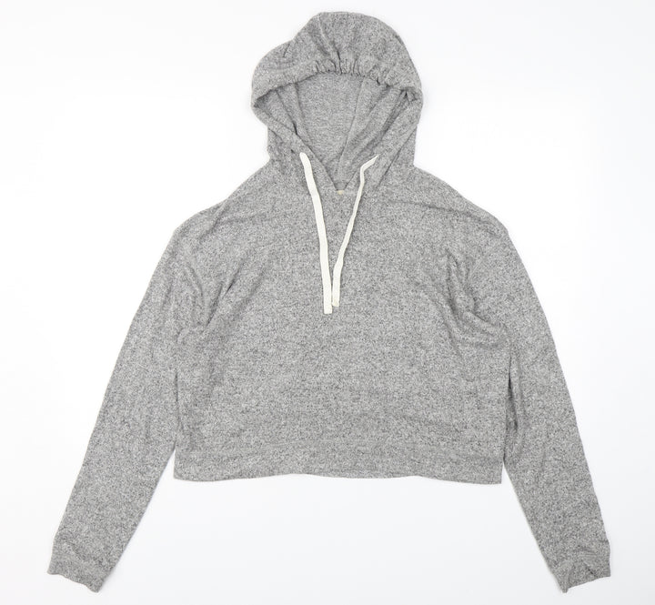 Hollister Womens Grey  Viscose Pullover Hoodie Size M  Pullover
