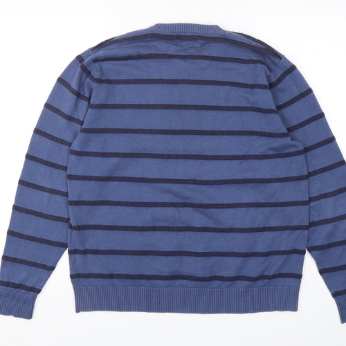 Blue Harbour Womens Blue Striped Cotton Pullover Sweatshirt Size L  Pullover